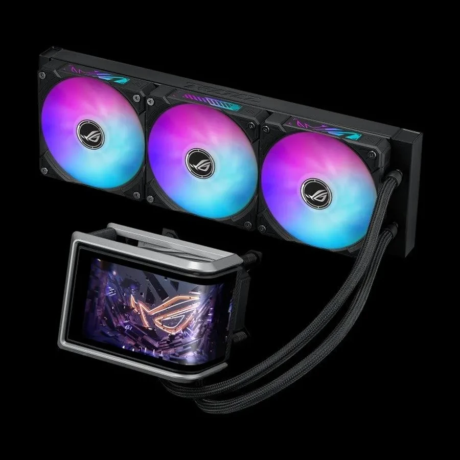 Водяное охлаждение Asus ROG RYUO IV 360, 360mm, AMOLED, чёрное