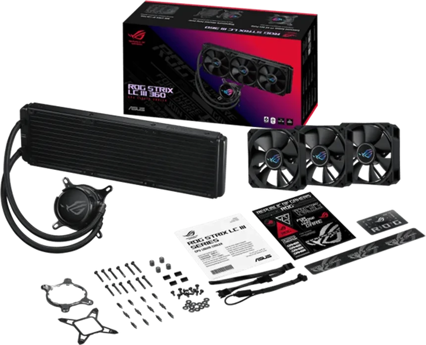 Водяное охлаждение CPU Asus ROG STRIX LC III 360 120mm Liquid CPU Cooler, 3 x12cm PWM Fan — 5