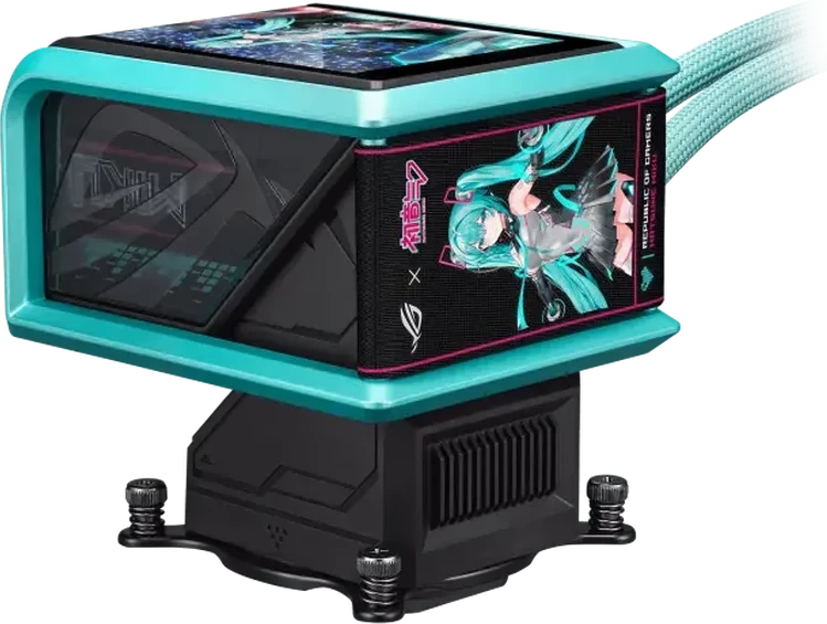 СЖО ASUS ROG RYUO IV 360 ARGB MIKU, movable curved 6.67-inch AMOLED display, 3xARGB FAN, AM5, 1700, 1851, Black — 4