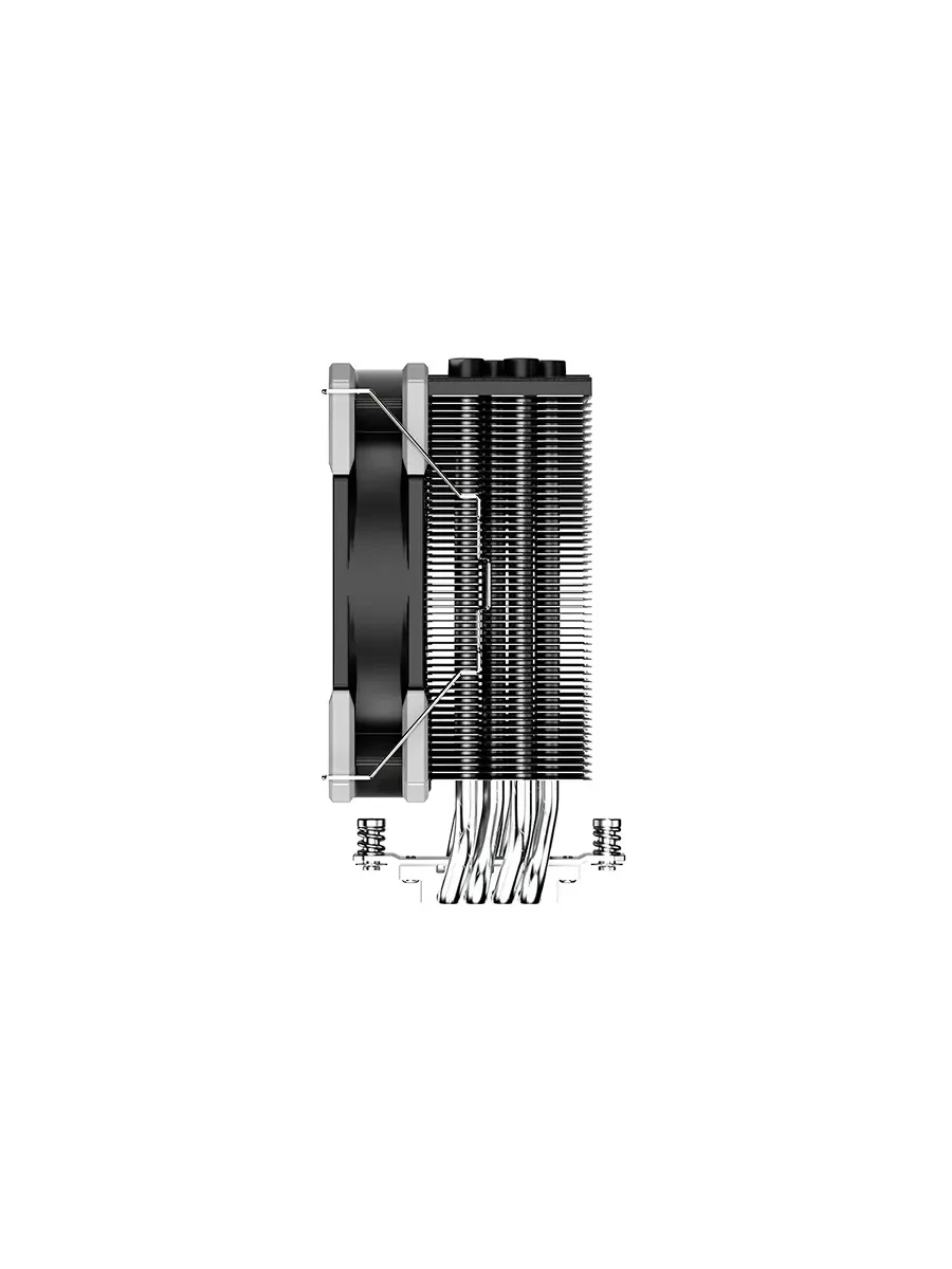 Кулер ID-Cooling SE-214-XT, S115X/1200/1700/AM4, 180W, 12cm,4p, Al+Cu, 500-1500rpm, 64.8CFM, 26.6dB — 3