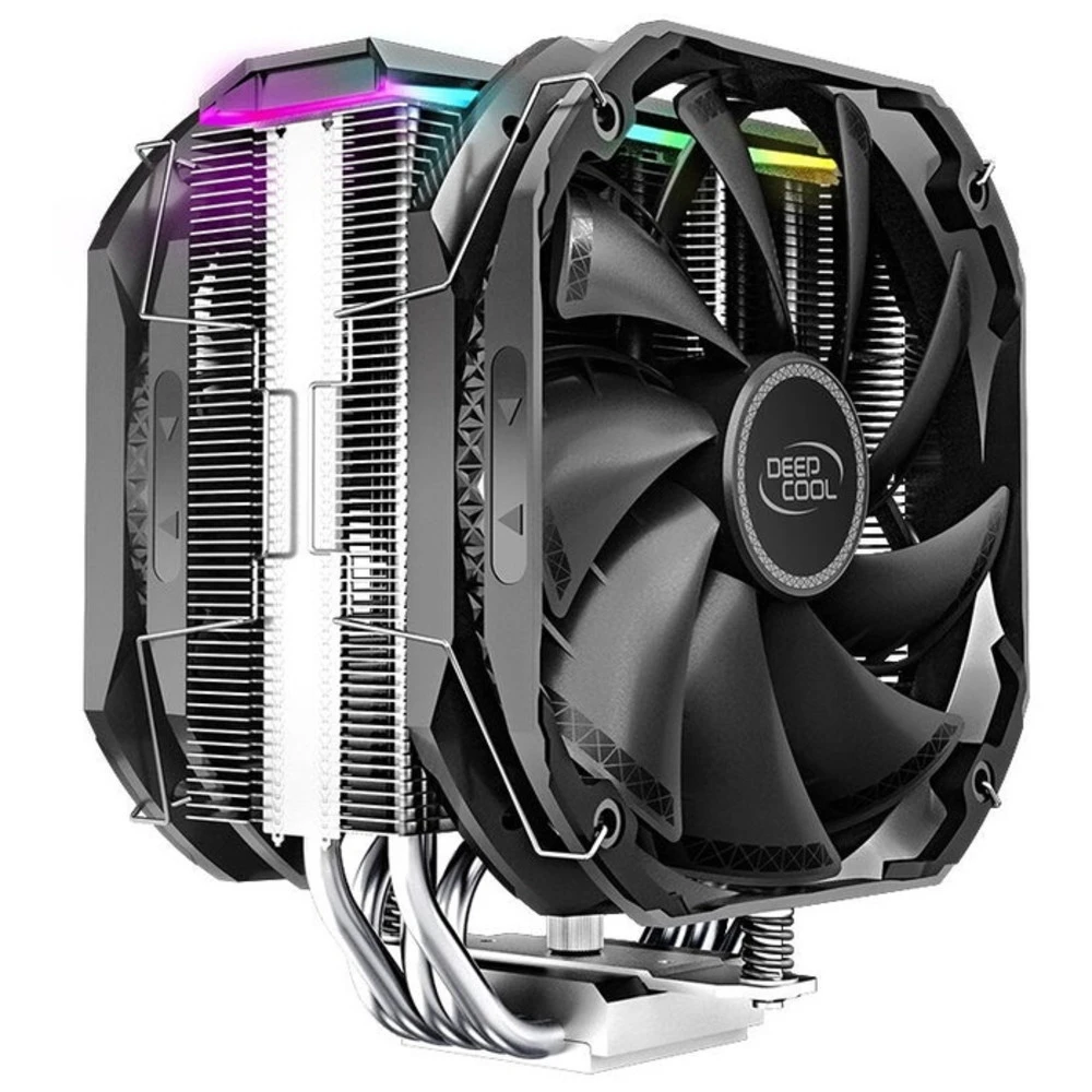 Кулер DeepCool AS500 Plus,S115X/1700/2011/2066/AM4,220W,2x14cm,4pin,Al+Cu,500-1200rpm,70.8CFM,29.2dB — 3