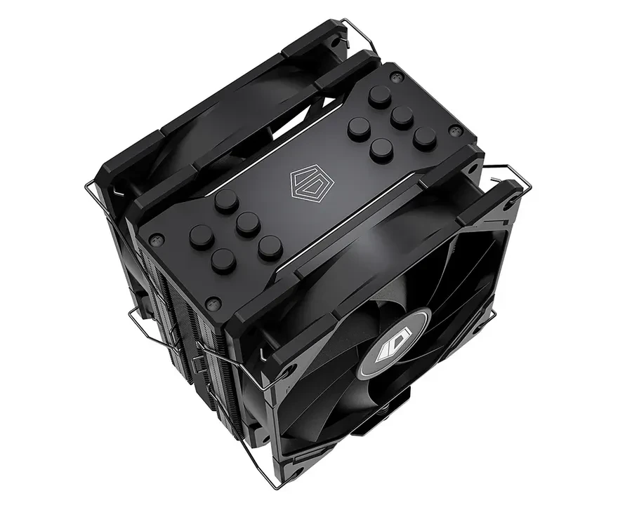 Кулер ID-Cooling SE-225-XT Black V2, S115X/1700/2066/AM4, 220W, 2x12cm,4pin,Al+Cu,700-1800rpm,35.2dB — 3