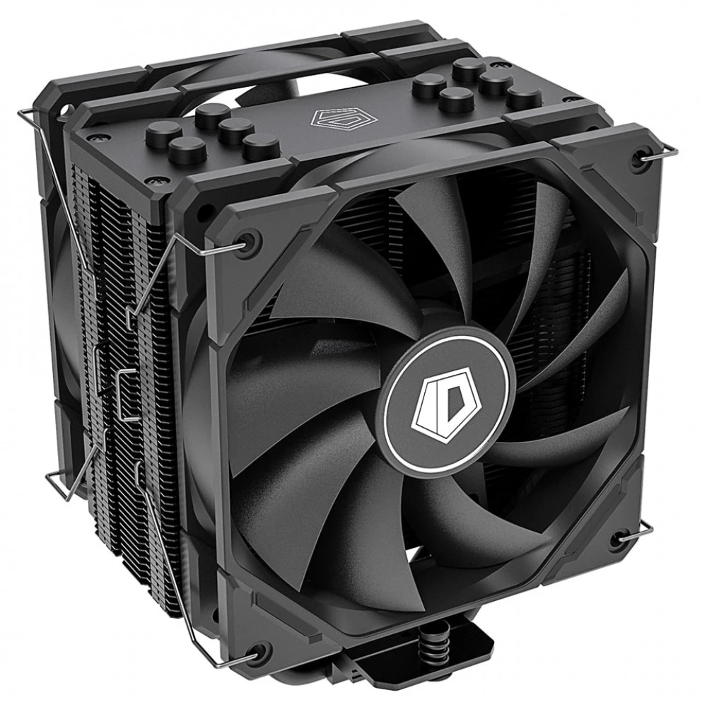 Кулер ID-Cooling SE-225-XT Black V2, S115X/1700/2066/AM4, 220W, 2x12cm,4pin,Al+Cu,700-1800rpm,35.2dB — 4