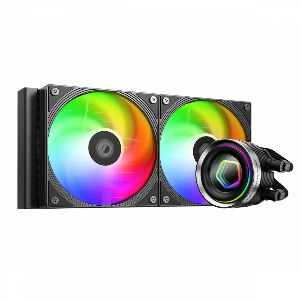 СЖО ID-Cooling FX240 INF Black,S115X/1200/1700/1851/AM4/AM5,300W,2x12cm,3+4pin,300+2000rpm,27.2dB