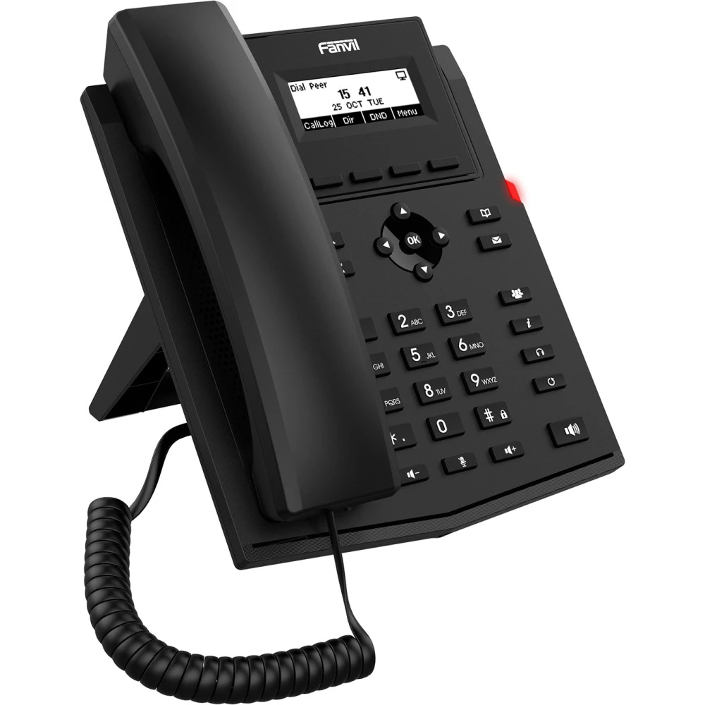 IP-телефон Fanvil X301G, 2 SIP-линии, 2.3" ЖК 132×64, гигабит, PoE, чёрный — 2