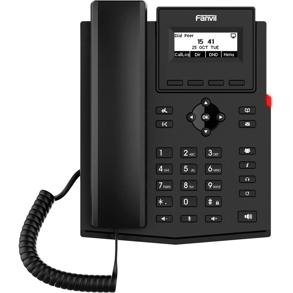 IP-телефон Fanvil X301P, 2 SIP-линии, 2.3" ЖК 132×64, PoE, чёрный — 3