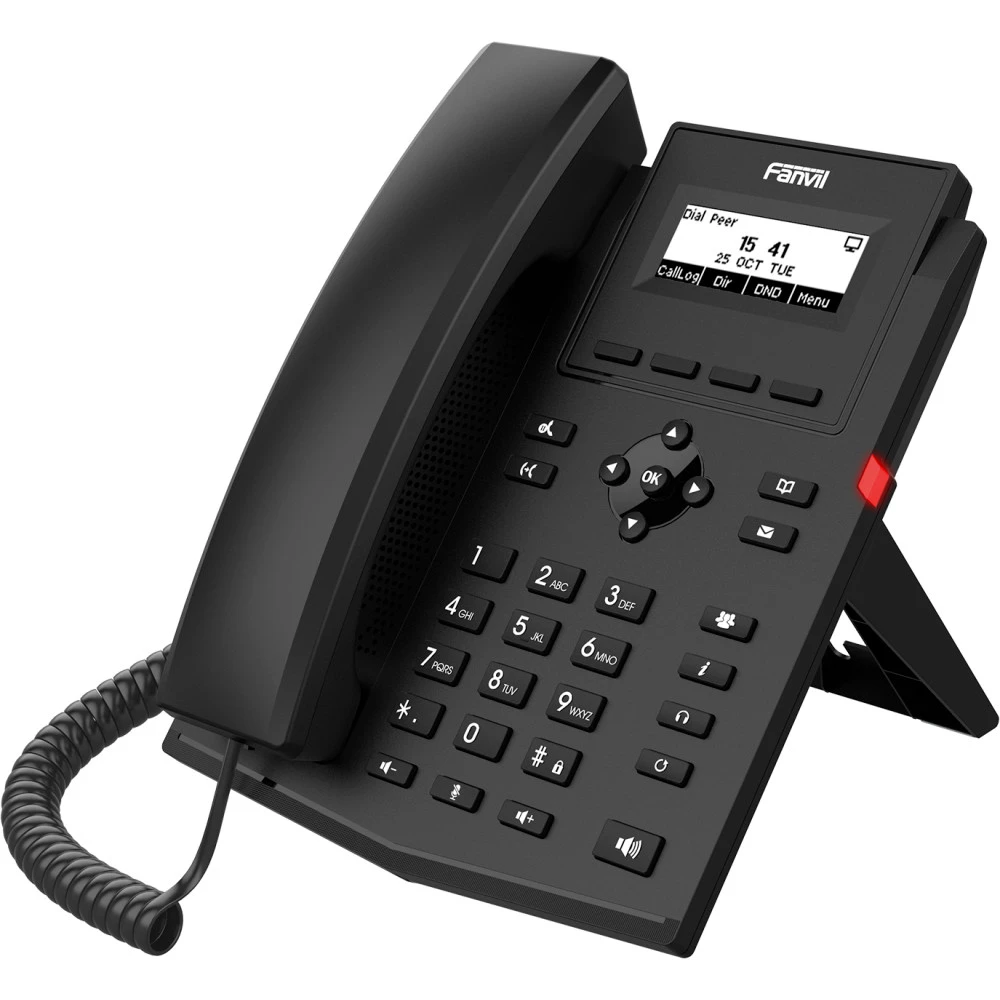 IP-телефон Fanvil X301W, 2 SIP-линии, 2.3" ЖК 132×64, Wi-Fi 2.4/5 ГГц, чёрный