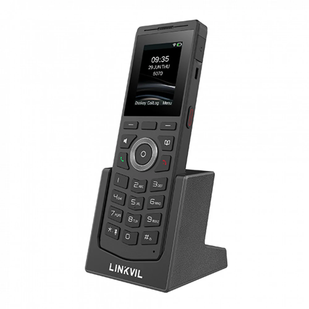 Беспроводной Wi-Fi-телефон Linkvil W610W, 4 SIP-линии, 2" экран 240×320, Bluetooth 5.0, 1900 мА·ч