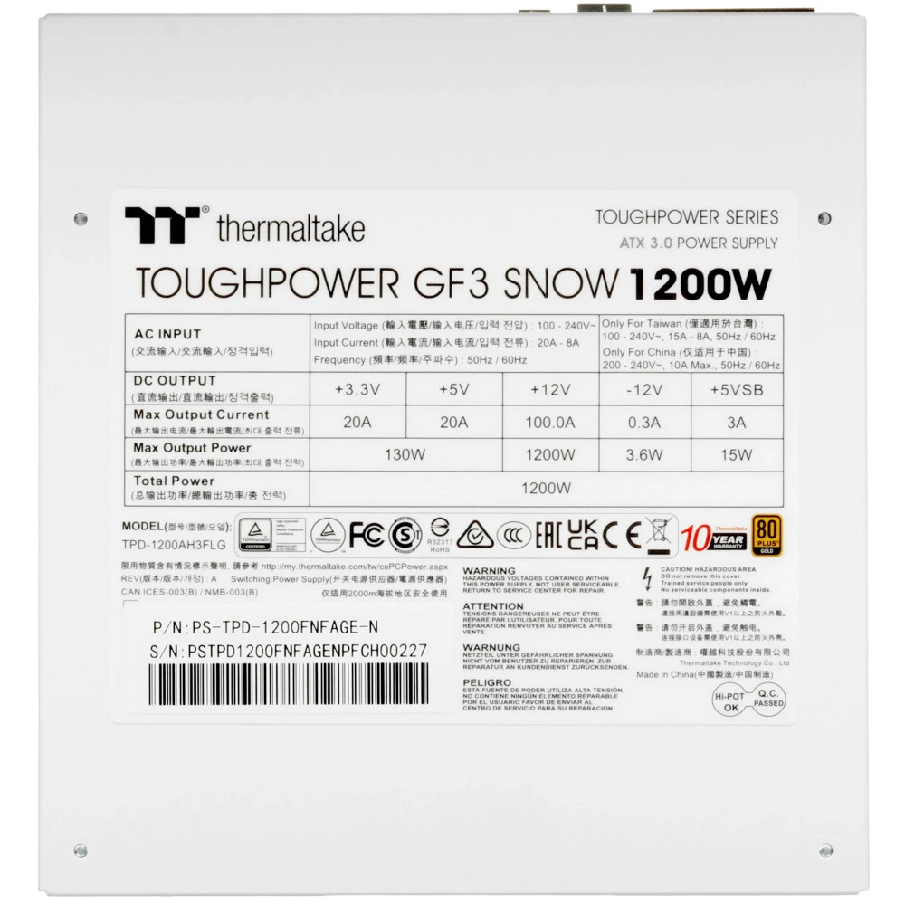 Блок питания Thermaltake Toughpower GF3 1200W White — 4