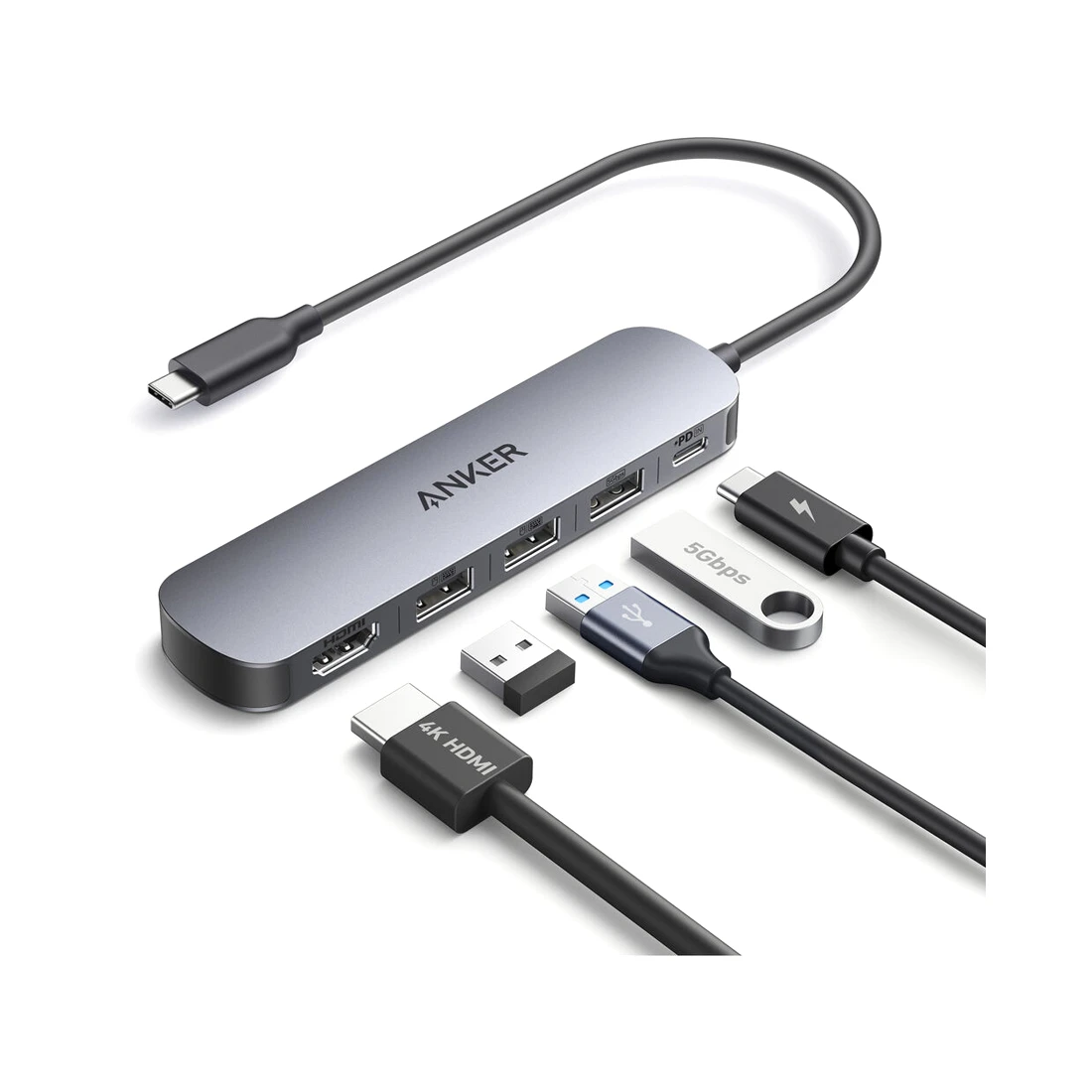 Концентратор Anker USB-C (5-in-1, 4K HDMI) (A8357HA0) Серый — 3