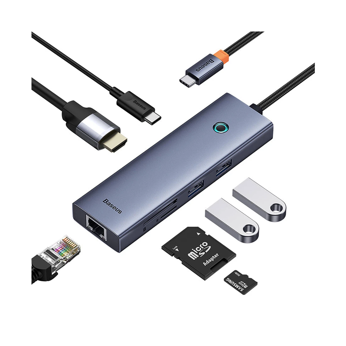 Док-станция Baseus UltraJoy Series 7-Port HUB док-станция Space Grey — 3
