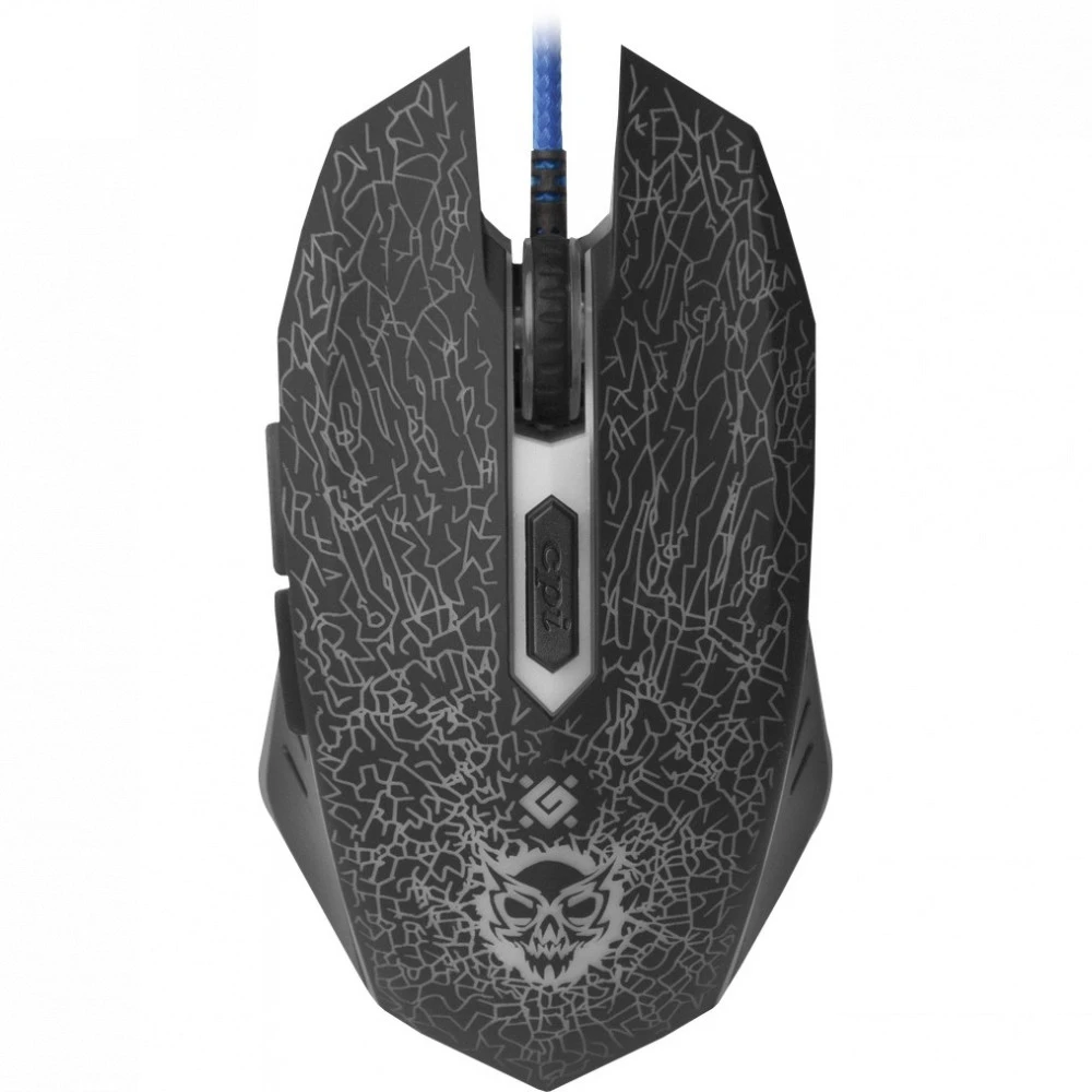 Мышь проводная игровая оптическая Defender Shock GM-110L (черный),USB, 6 кн. + колесо, коврик