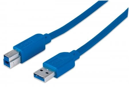 Кабель Manhattan USB 3.0, A(M)/B(M), 2 м, синий 322430 — 2
