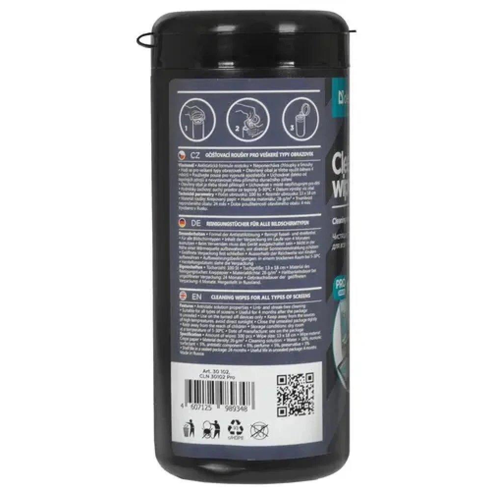 Универсальные чистящие салфетки для экранов Defender CLN 30102 Pro, в тубе 100шт — 2