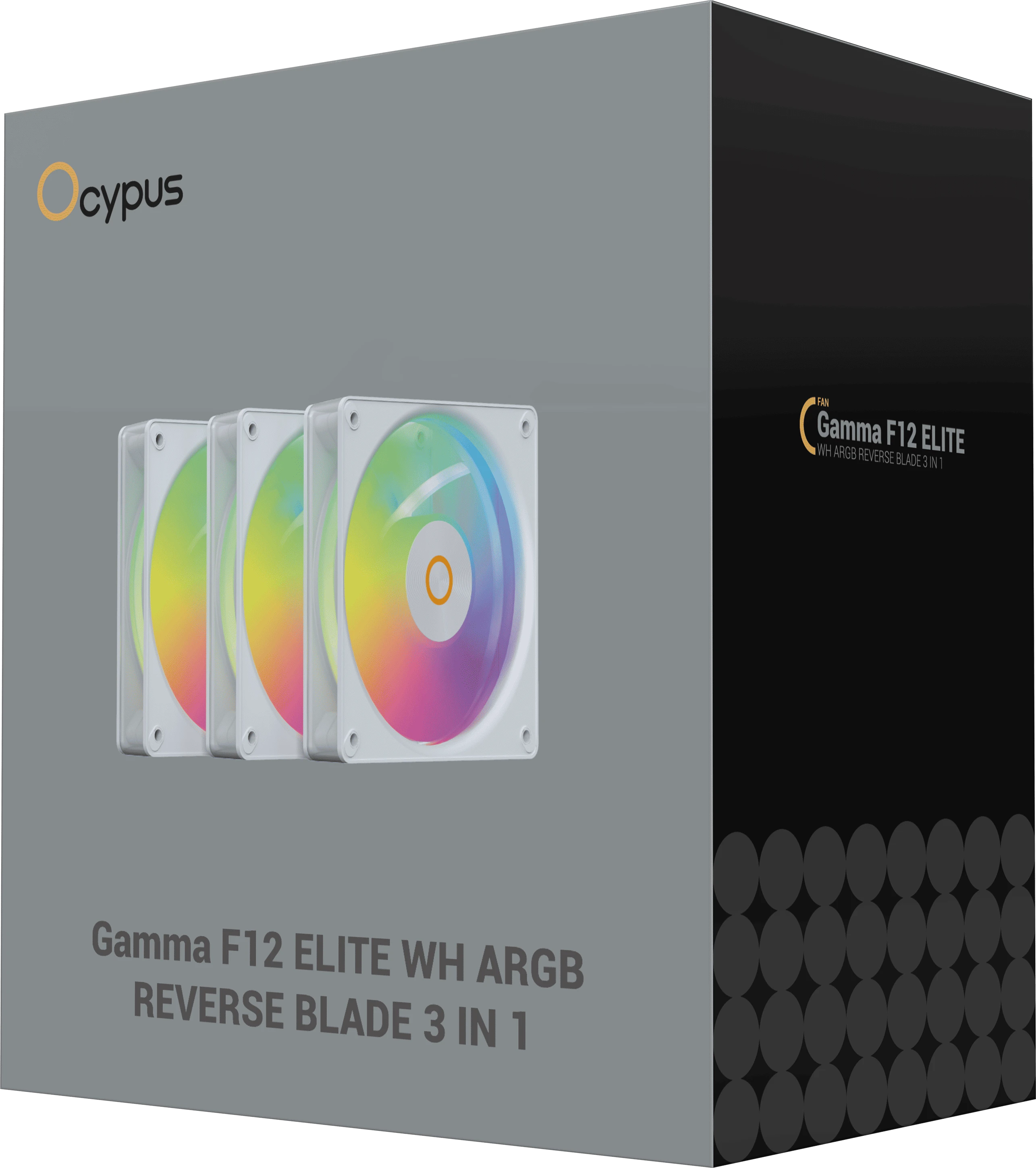 Вентилятор для корпуса Ocypus Gamma F12 Elite WH ARGB REVERSE BLADE 3-IN-1 3x(120x120x25mm) Белый