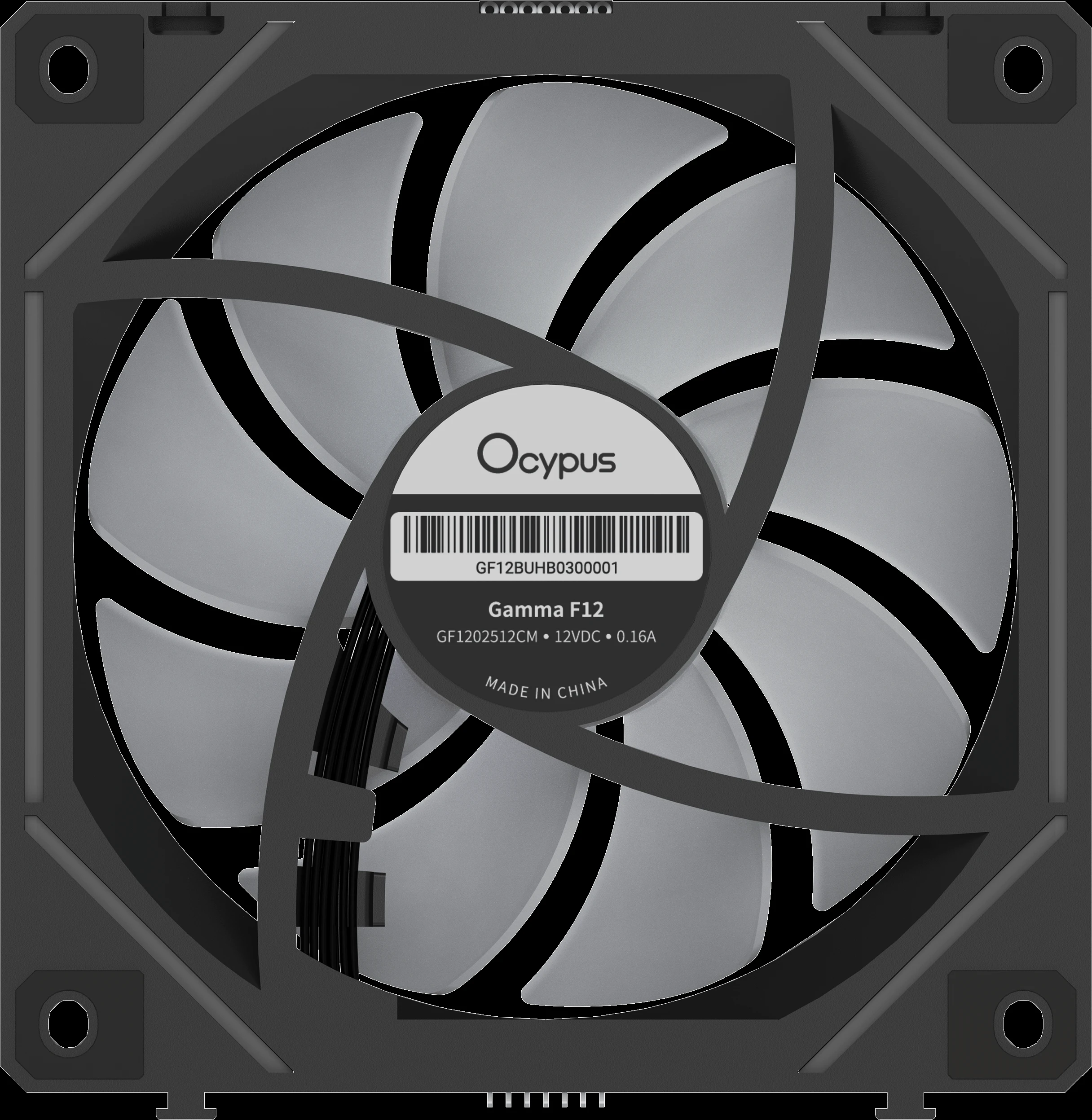 Вентилятор для корпуса Ocypus Gamma F12 UNI BK ARGB 1x(123x120x25mm), 800-1800 RPM Черный — 2