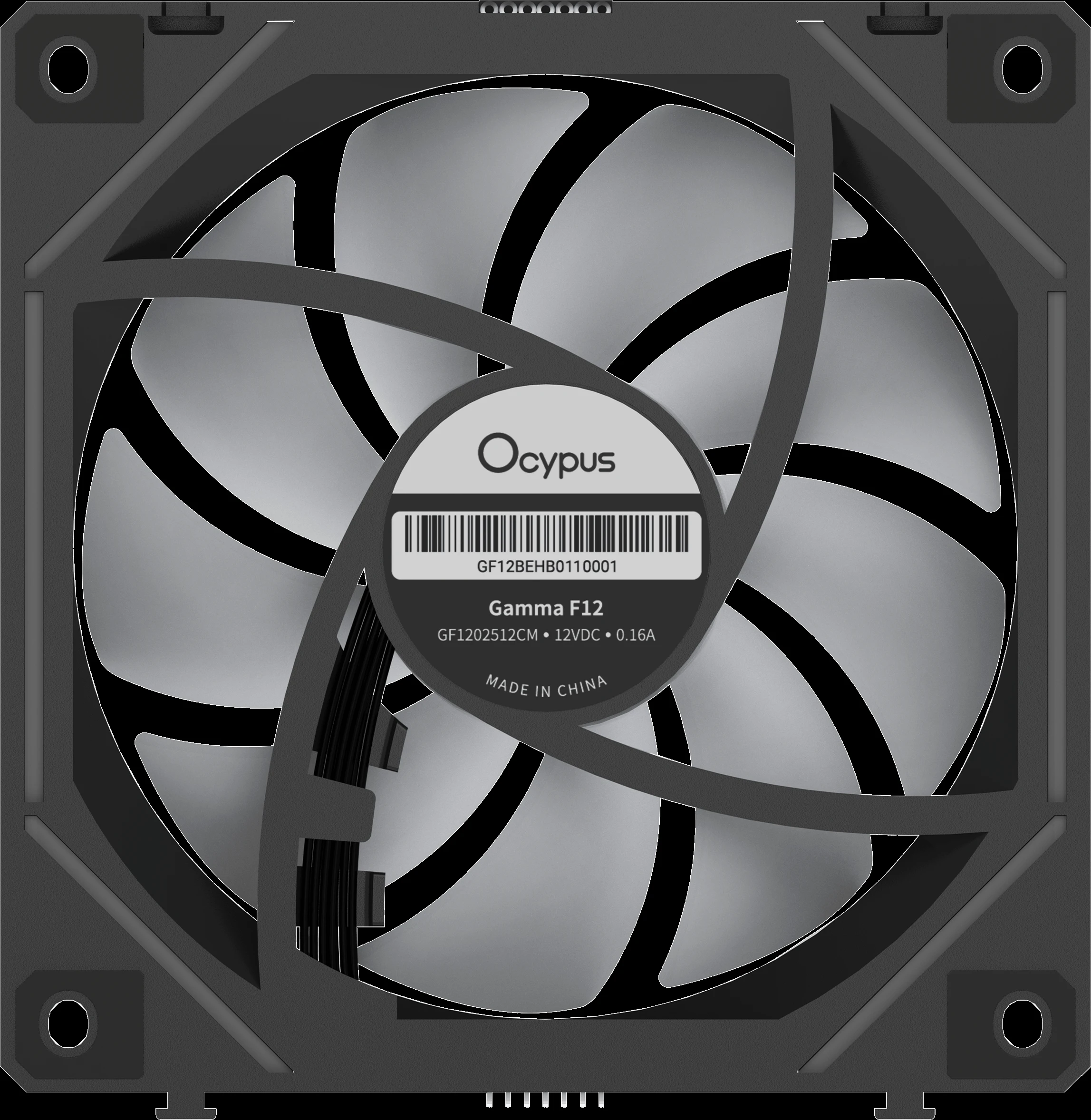 Вентилятор для корпуса Ocypus Gamma F12 UNI BK ARGB REVERSE BLADE 1x(123x120x25mm), 800-1800 RPM Чер