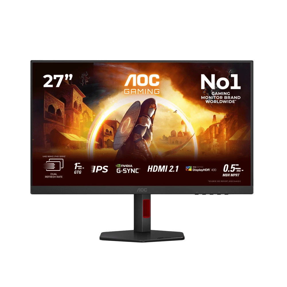 Монитор Игровой 27" AOC U27G4R IPS 3840x2160 160/320Hz 0,5/0,3ms 400cd/m2 1000:1 2xHDMI 1xDP Черный
