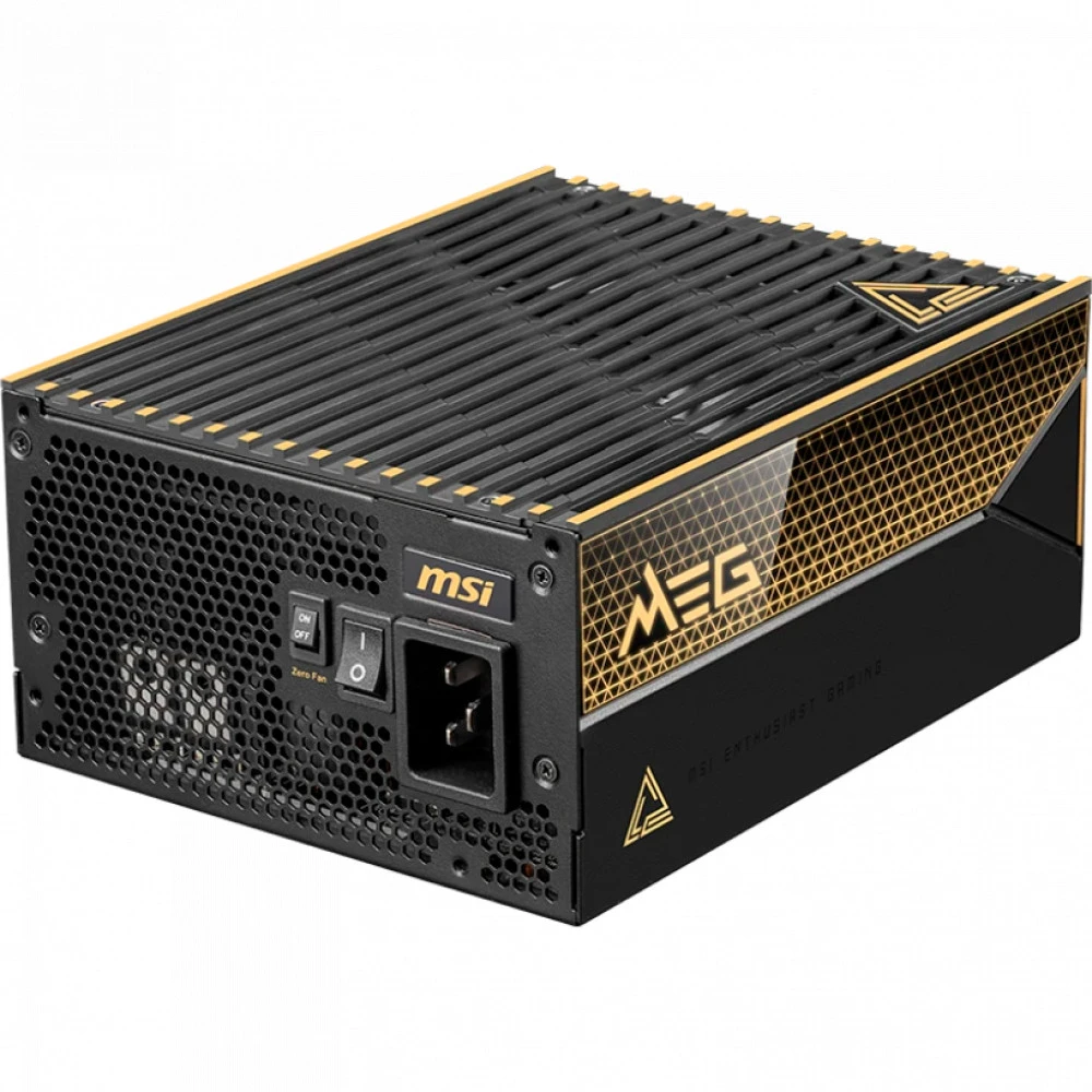 Блок питания MSI 1600W, MEG Ai1600T PCIE5, Full Modular, ATX, 80+ TITANIUM, >94%, Fan 135mm, Черный — 2