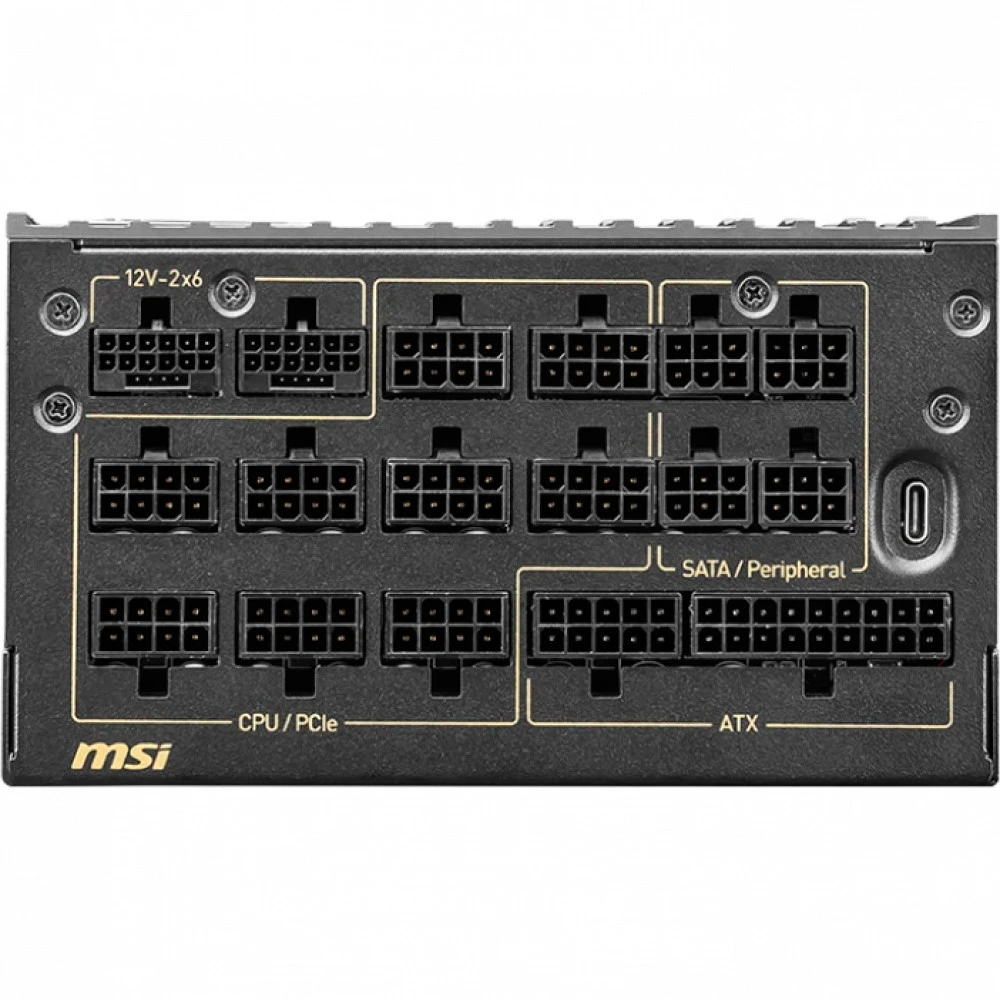 Блок питания MSI 1600W, MEG Ai1600T PCIE5, Full Modular, ATX, 80+ TITANIUM, >94%, Fan 135mm, Черный — 4