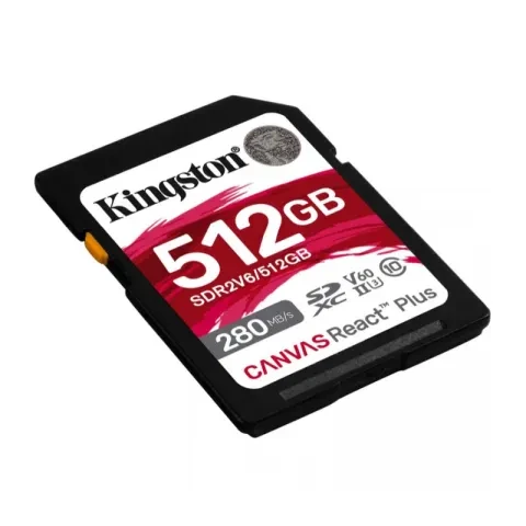 Карта памяти SD, Kingston Canvas React Plus, 512GB, SDR2V6/512GB, UHS-II, R280/W150, V60 — 3