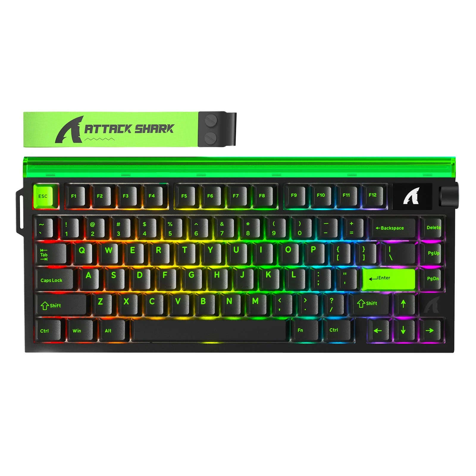Клавиатура Attack Shark R85 HE Neon Green, 75%, Magnetic Purple Mandrel, EN/RU/KZ, Wired USB-C — 2