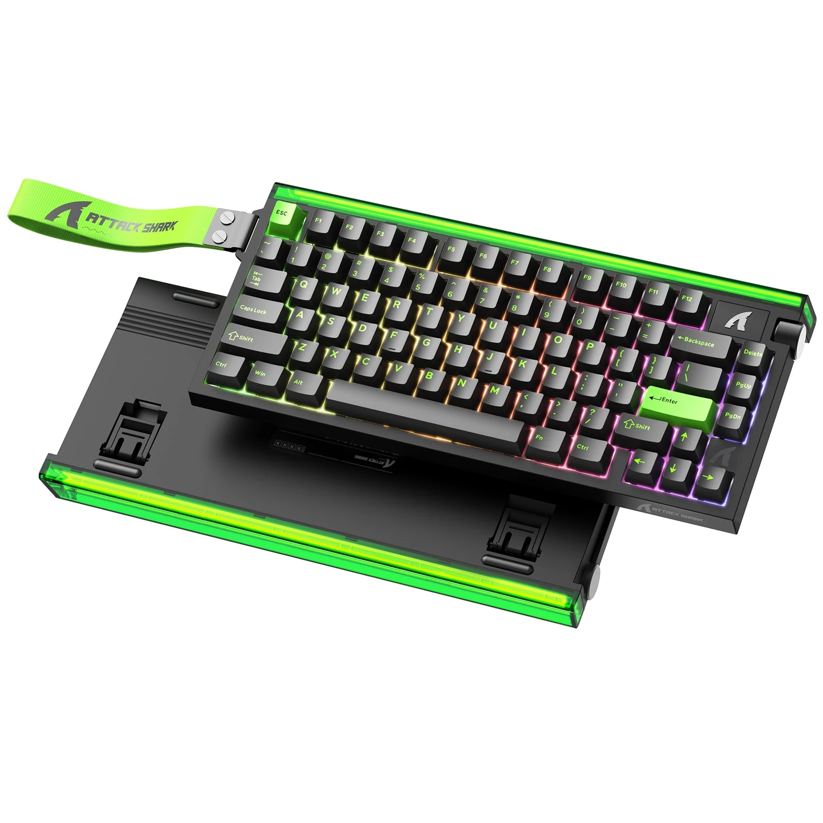 Клавиатура Attack Shark R85 HE Neon Green, 75%, Magnetic Purple Mandrel, EN/RU/KZ, Wired USB-C — 3