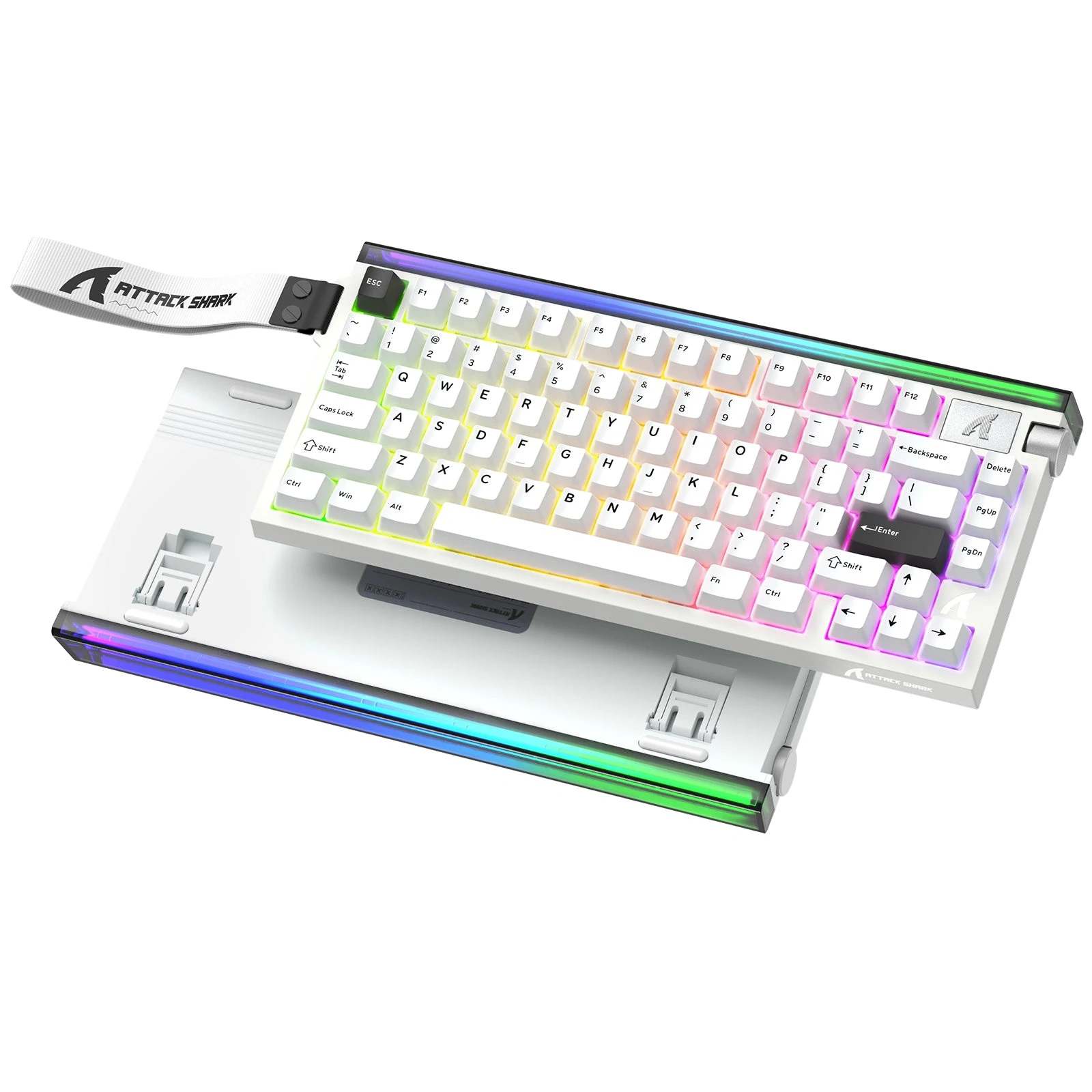 Клавиатура Attack Shark R85 HE Starlight White, 75%, Magnetic Purple Mandrel, EN/RU/KZ, Wired USB-C — 2