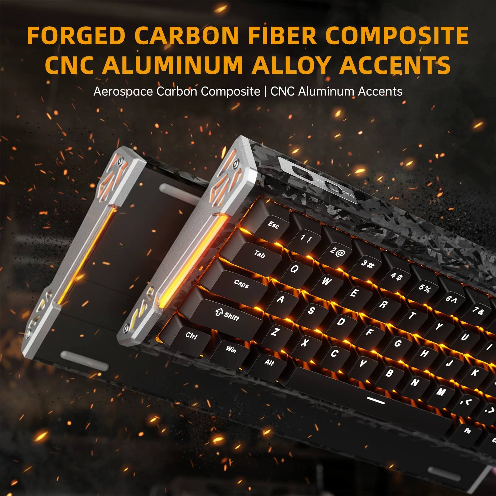 Клавиатура Attack Shark R68 HE Black, Mechanical, 66 keys, USB-C, EN — 3