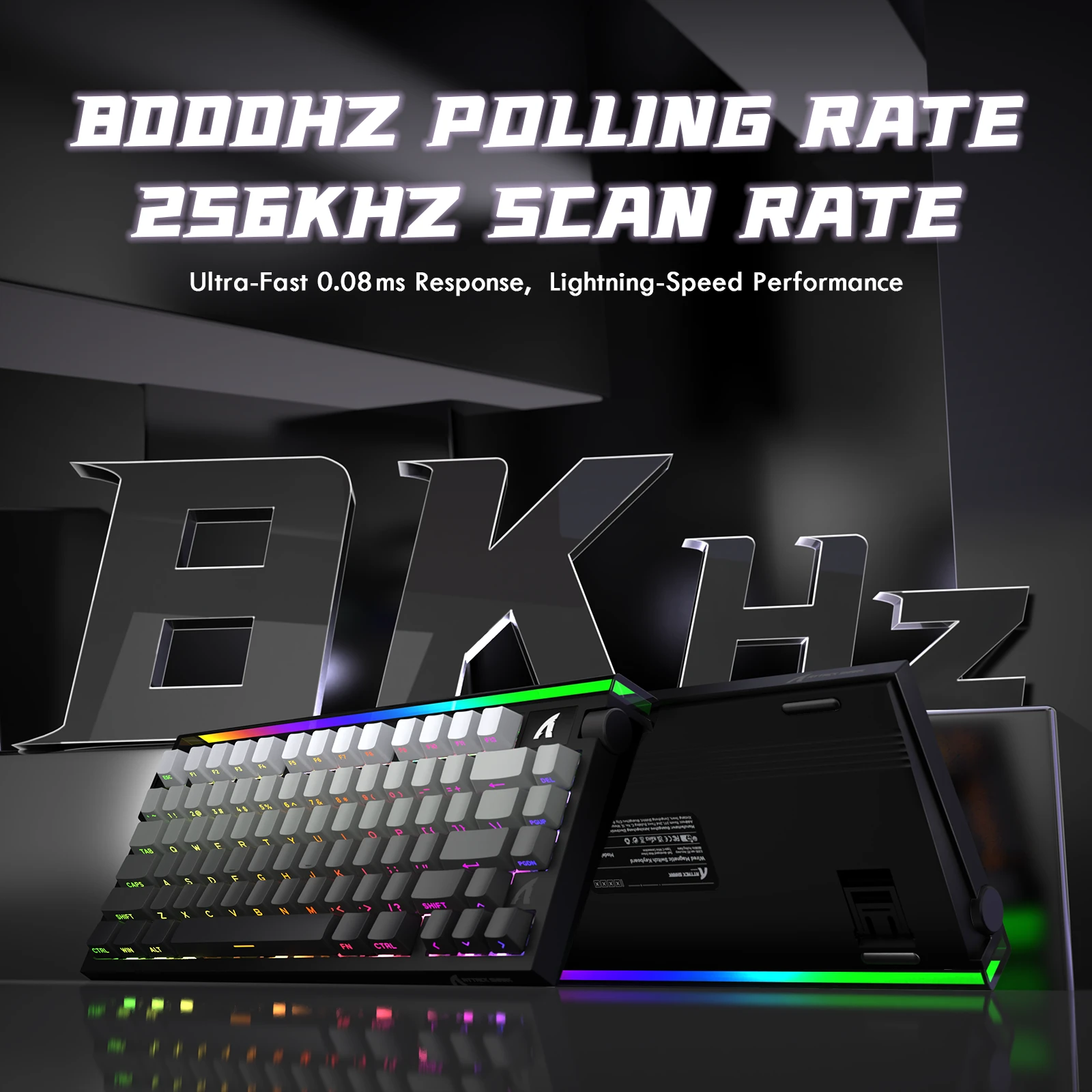 Клавиатура Attack Shark R85 HE Moon Night, 75%, Magnetic, Purple Mandrel switch, EN, Wired USB-C — 5