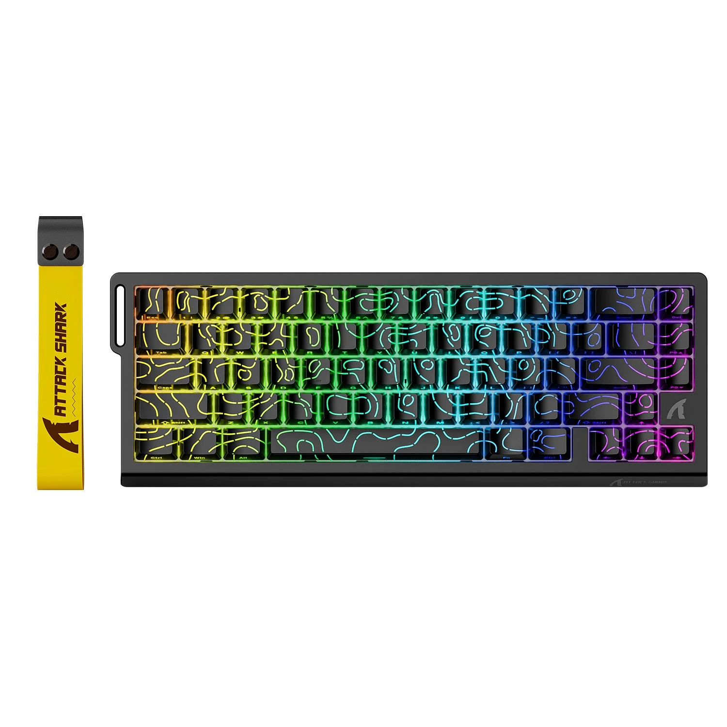Клавиатура Attack Shark X68 HE Black, Mechanical, 66 keys, USB-C, EN/RU/KZ