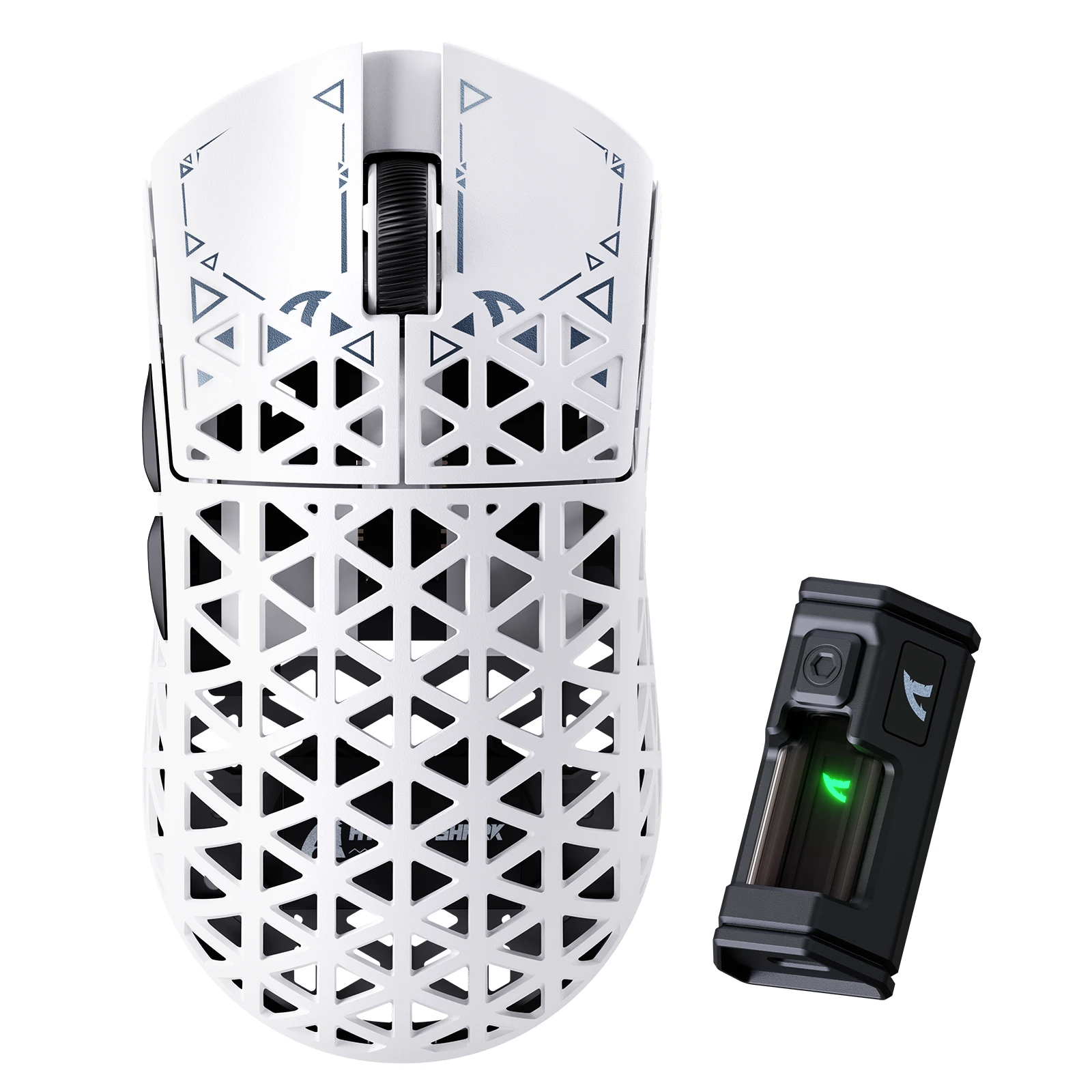 Мышь Attack Shark R5 Ultra White, PAW3950MAX, 42000 DPI, 2.4/BT/Wired, 100 Million Clicks, 39±3g