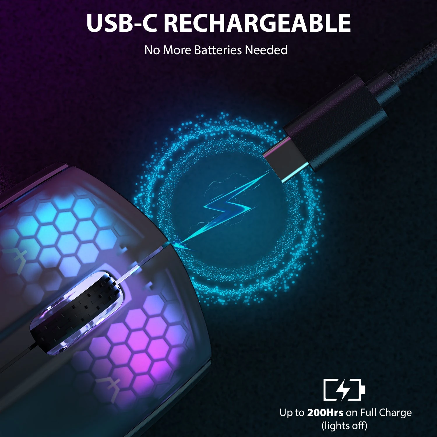Мышь Attack Shark X5 Black, PAW3212, 4000 DPI, 2.4/BT/USB-C, 4 Million Clicks, 300mAh, 49±3g — 4