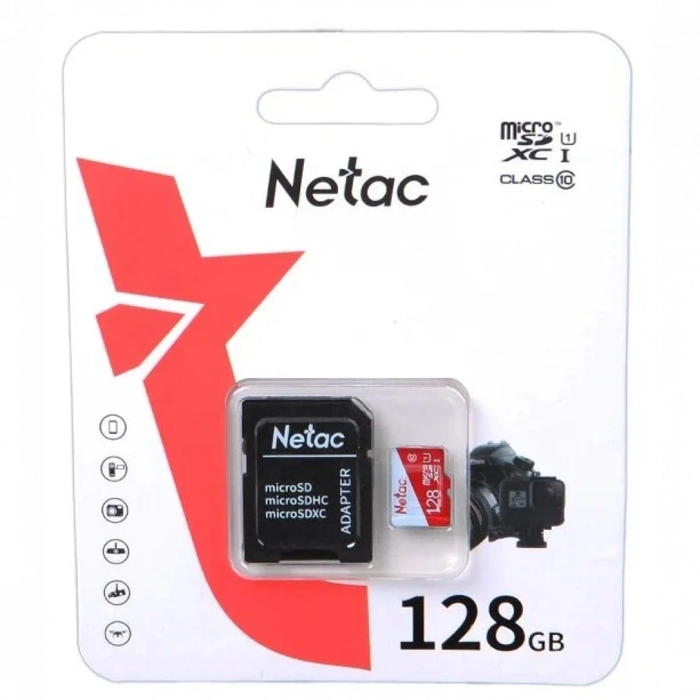 Карта памяти MicroSD Netac P500 ECO MicroSDXC 128GB, Class 10