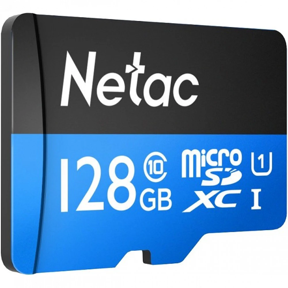 Карта памяти MicroSD, Netac P500 Standart 128GB 90MB/s Class 10, + SD Adapter