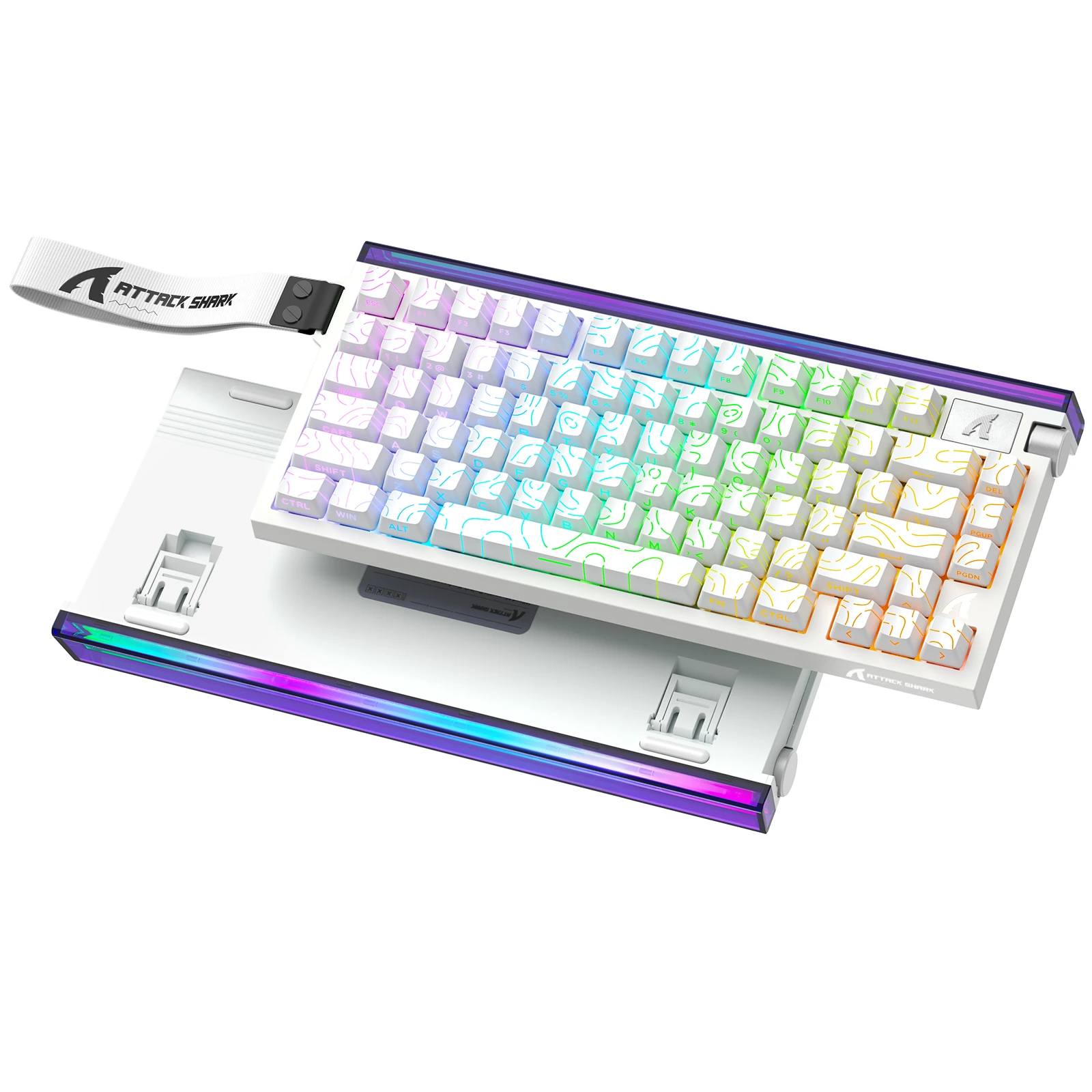 Клавиатура Attack Shark R85 HE White Contour, 75%, Magnetic Purple Mandrel, EN, Wired USB-C — 2