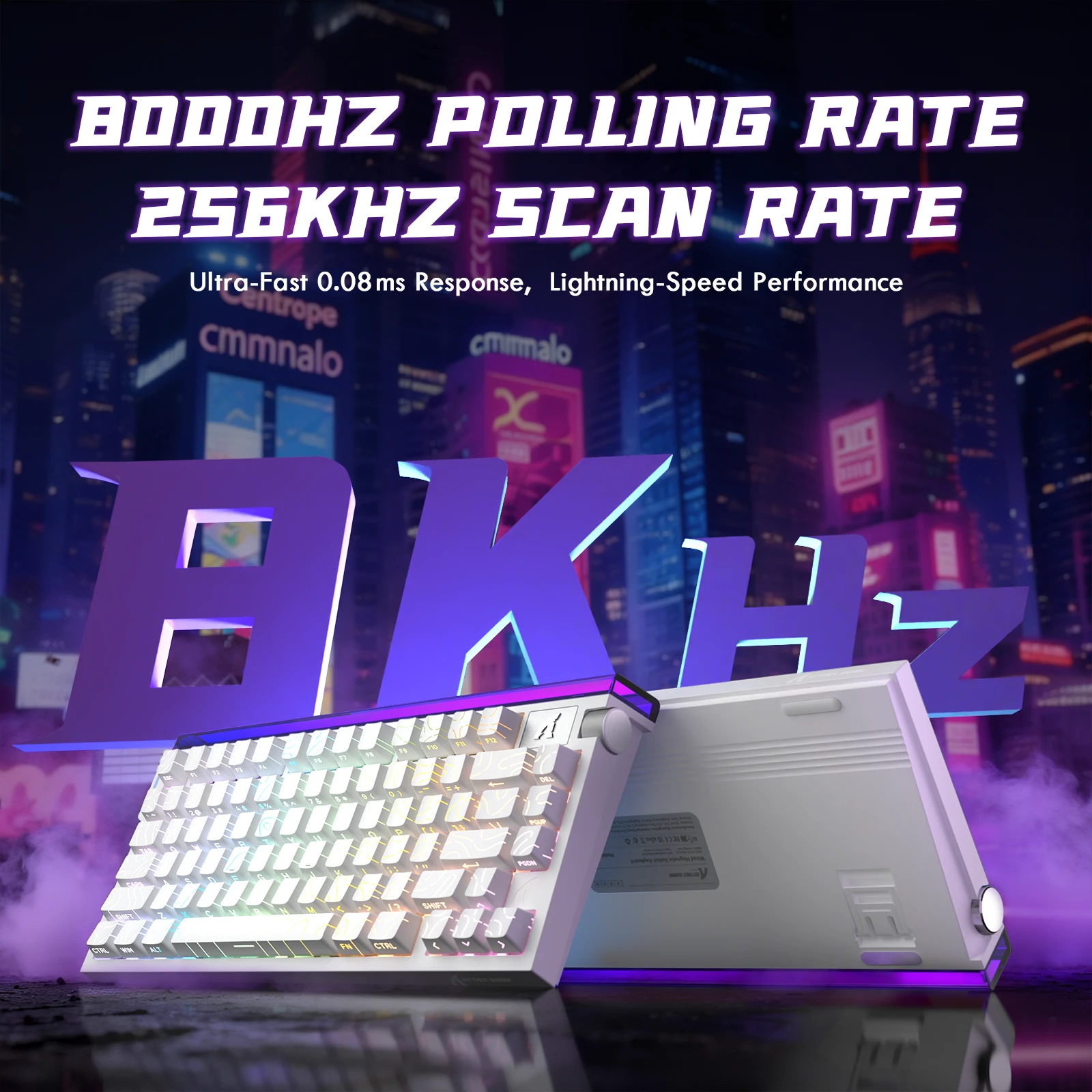 Клавиатура Attack Shark R85 HE White Contour, 75%, Magnetic Purple Mandrel, EN, Wired USB-C — 5