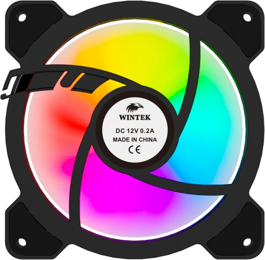 Вентилятор для корпуса Wintek M9-B-12 PRO ARGB, 12 см, 3 pin ARGB + 4 pin PWM — 5