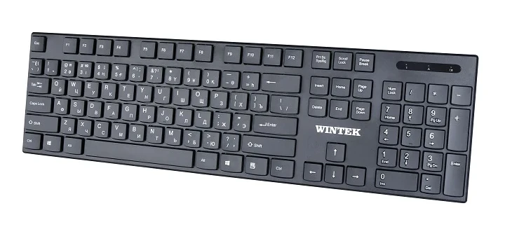 Клавиатура беспроводная Wintek WS-KB-8203, рус/англ/каз, чёрная