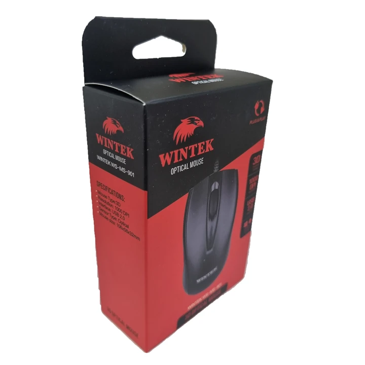 Мышь Wintek WS-MS-901, USB, 1000 dpi, 1.5 м, чёрная — 2