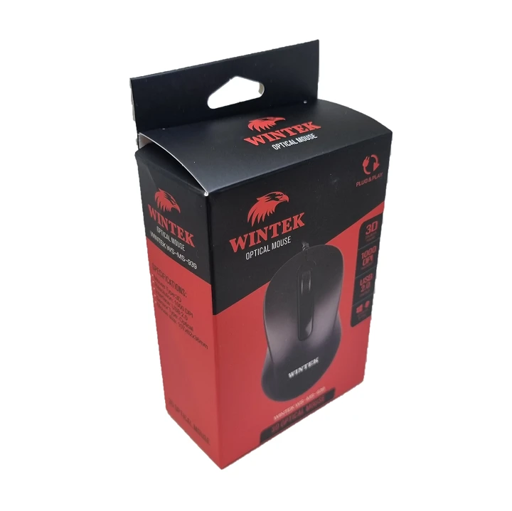 Мышь Wintek WS-MS-939, USB, 1000 dpi, 1.5 м, чёрная — 3