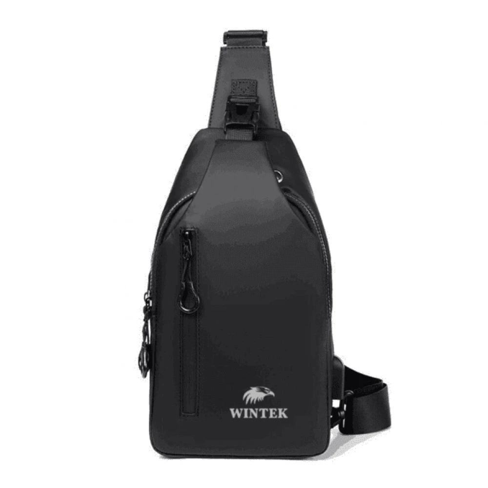 Спортивная сумка Wintek KTB230348, crossbody, полиэстер, c USB, чёрная — 2