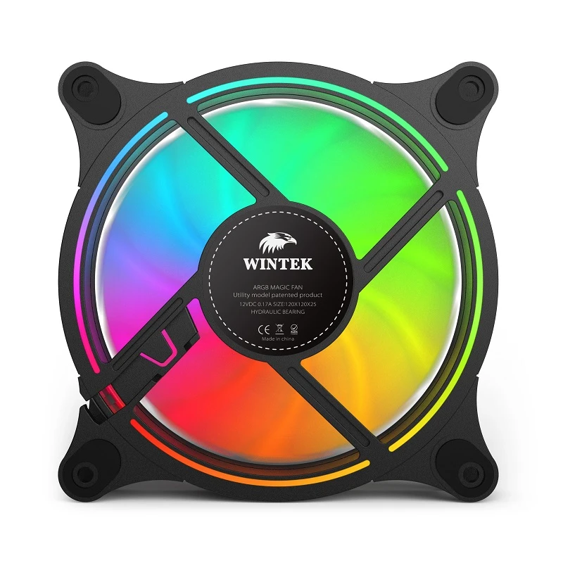 Вентилятор для корпуса Wintek 1300-B-12, 12 см, 4 pin MOLEX, fRGB — 4