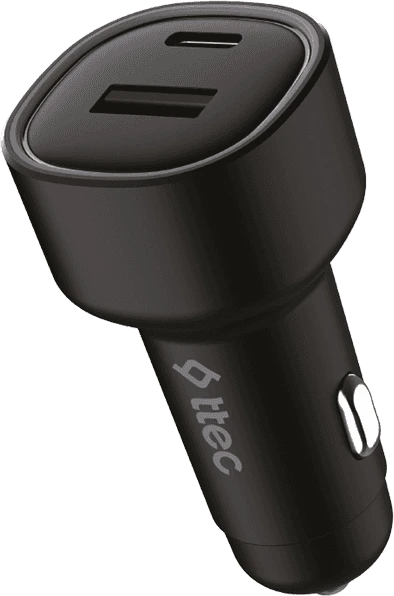 Автомобильное зарядное устройство ttec SmartCharger Duo PD 48W Car Fast Charger USB-C + USB-A Black