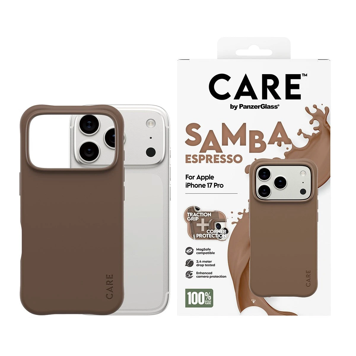 Чехол CARE by PanzerGlass Samba Case Espresso w. MagSafe iPhone 17 Pro — 2