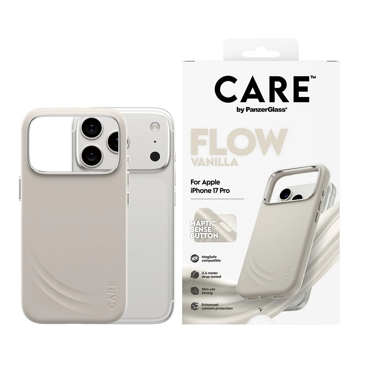 Чехол CARE by PanzerGlass FLOW Case Vanilla w. Haptic Button & MagSafe iPhone 17 Pro — 2
