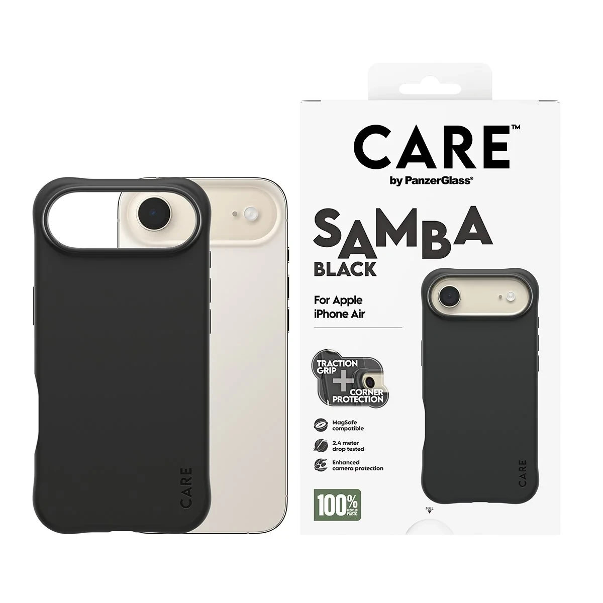 Чехол CARE by PanzerGlass FLOW Case Black w. MagSafe iPhone Air