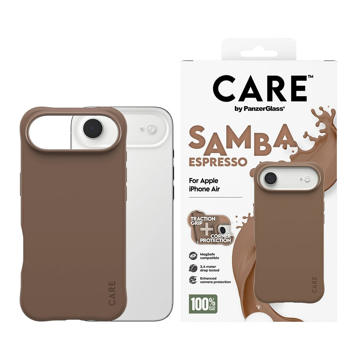 Чехол CARE by PanzerGlass Samba Case Espresso w. MagSafe iPhone Air — 2