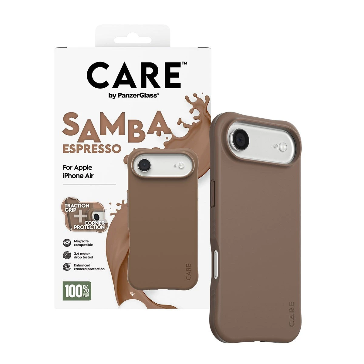 Чехол CARE by PanzerGlass Samba Case Espresso w. MagSafe iPhone Air — 4