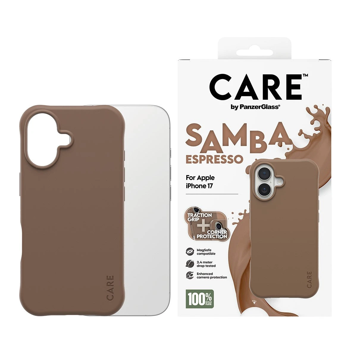 Чехол CARE by PanzerGlass Samba Case Espresso w. MagSafe iPhone 17 — 2